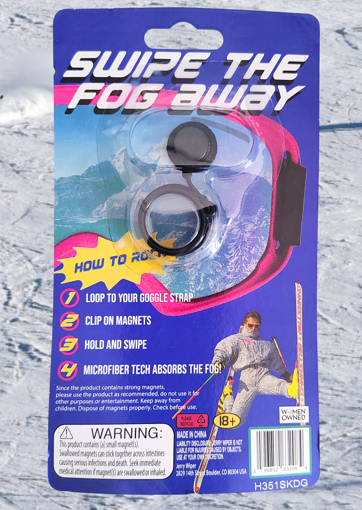 ski goggle wipers Magnetic Anti-Fog Wiper | Ski & Snowboard Goggle Anti-fog | Absorbent Microfiber Technology